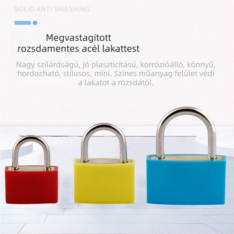 Színes lakat – univerzális mini zár poggyászhoz, hátizsákhoz, szekrényhez és fiókhoz