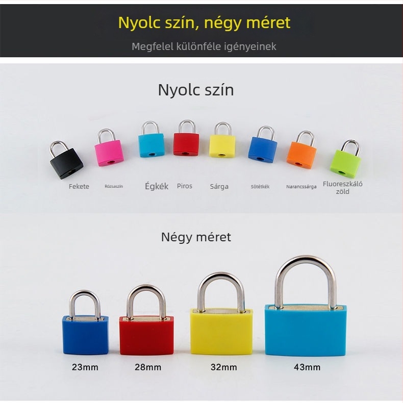 Színes lakat – univerzális mini zár poggyászhoz, hátizsákhoz, szekrényhez és fiókhoz