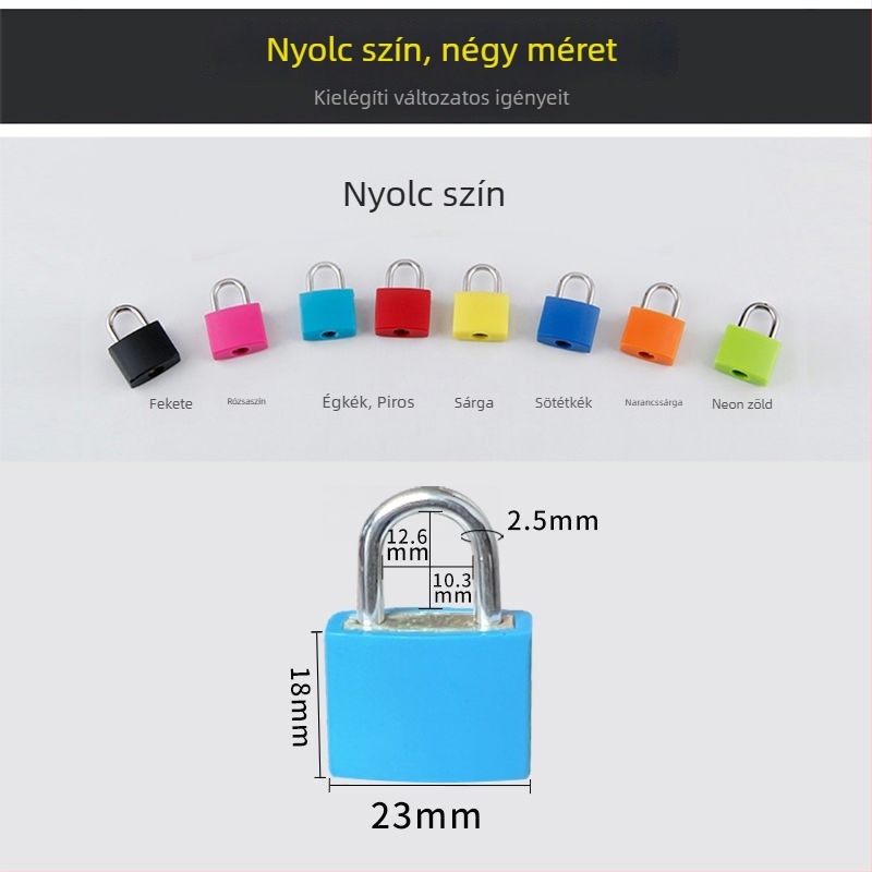 Színes lakat – univerzális mini zár poggyászhoz, hátizsákhoz, szekrényhez és fiókhoz