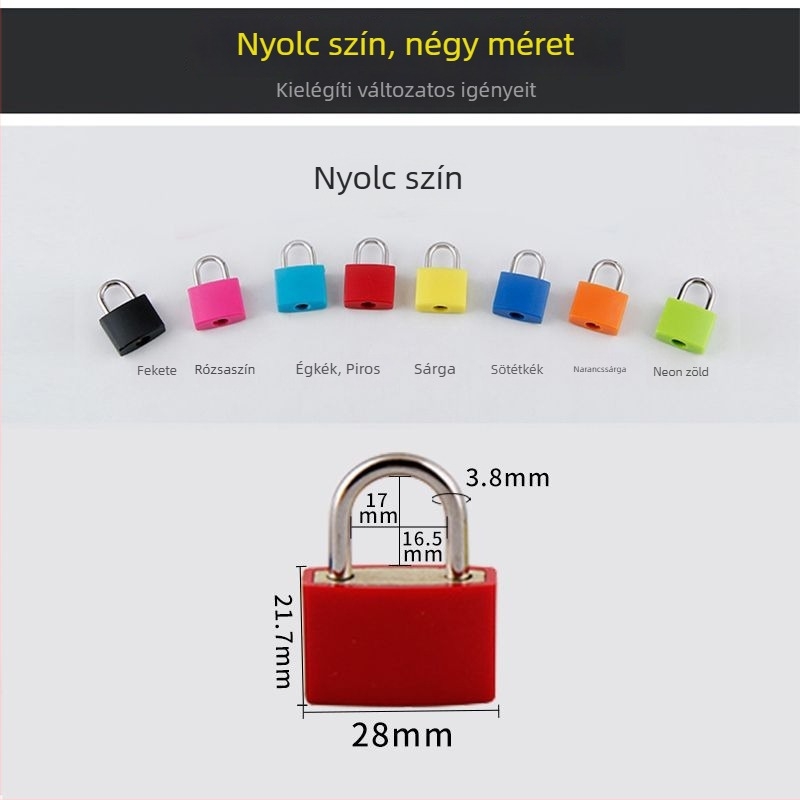 Színes lakat – univerzális mini zár poggyászhoz, hátizsákhoz, szekrényhez és fiókhoz
