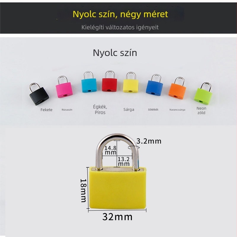 Színes lakat – univerzális mini zár poggyászhoz, hátizsákhoz, szekrényhez és fiókhoz