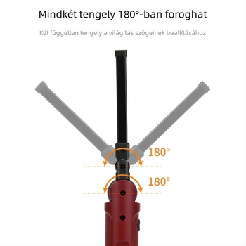 Mágneses, újratölthető LED zseblámpa állítható szöggel – kültéri kemping és többfunkciós munkalámpa, 360° forgás, 10W, 1200mAh