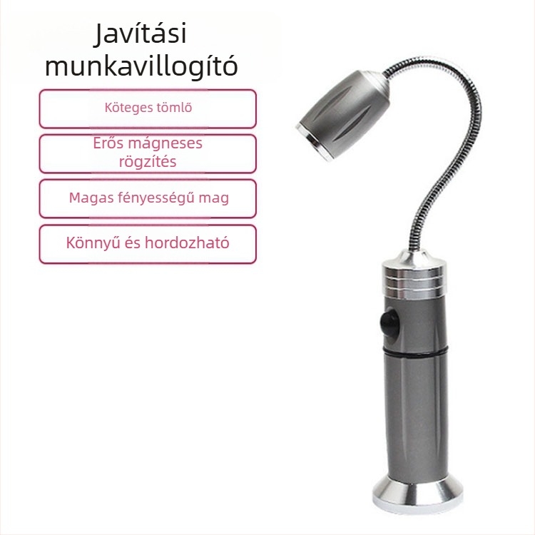 LED munka- és kempinglámpa 360°-os forgó fénnyel, újratölthető 10W, 1200mAh akkumulátor, alumínium test, kézi tekercseléses töltés, állítható fókusz, 200–500 m hatótávolság