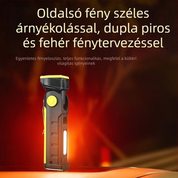 Összecsukható, újratölthető munkalámpa mágnessel és sátorvilággal, COB LED 500 lm, 18650-ös akkumulátor, IP45