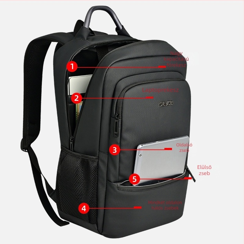 Férfi üzleti laptop hátizsák, nagy kapacitású, vízálló, 20-35L, városi minimalist stílus