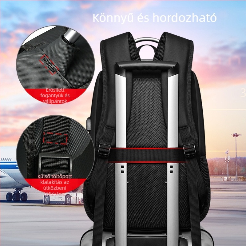 Férfi üzleti laptop hátizsák, nagy kapacitású, vízálló, 20-35L, városi minimalist stílus