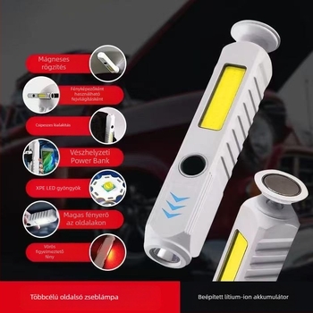 Mini mágneses autójavító LED zseblámpa, 4W, 50–100 m hatótáv, ABS ház, üzemidő 2 óra