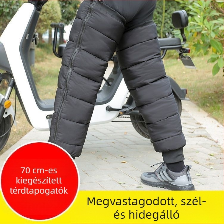 Térdvédő fleece belsővel, vastag és szélálló kialakítás téli kültéri motorozáshoz