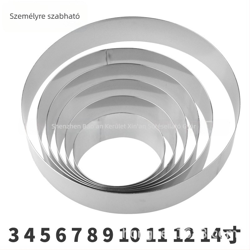 Rozsdamentes acél kör alakú mousse gyűrű, 1.0 mm vastagság, 5 cm magas