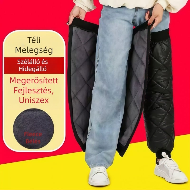 Téli térdvédők motorkerékpárhoz - bélelt fleece, vastag kivitel, védelem a vádlinak, univerzális illeszkedés, jég- és hó sportokra