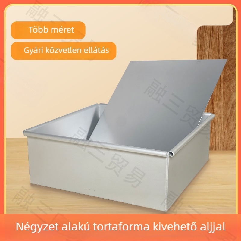 Alumínium ötvözetből készült négyszögletes chiffon tortaforma levehető alappal, méretek 4, 5, 6, 8 és 10 hüvelyk