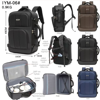 Üzleti utazáshoz készült laptop hátizsák, vízálló Oxford anyagból, kompatibil 15 hüvelykes laptophoz, légáteresztő bélés, ívelt vállpántok