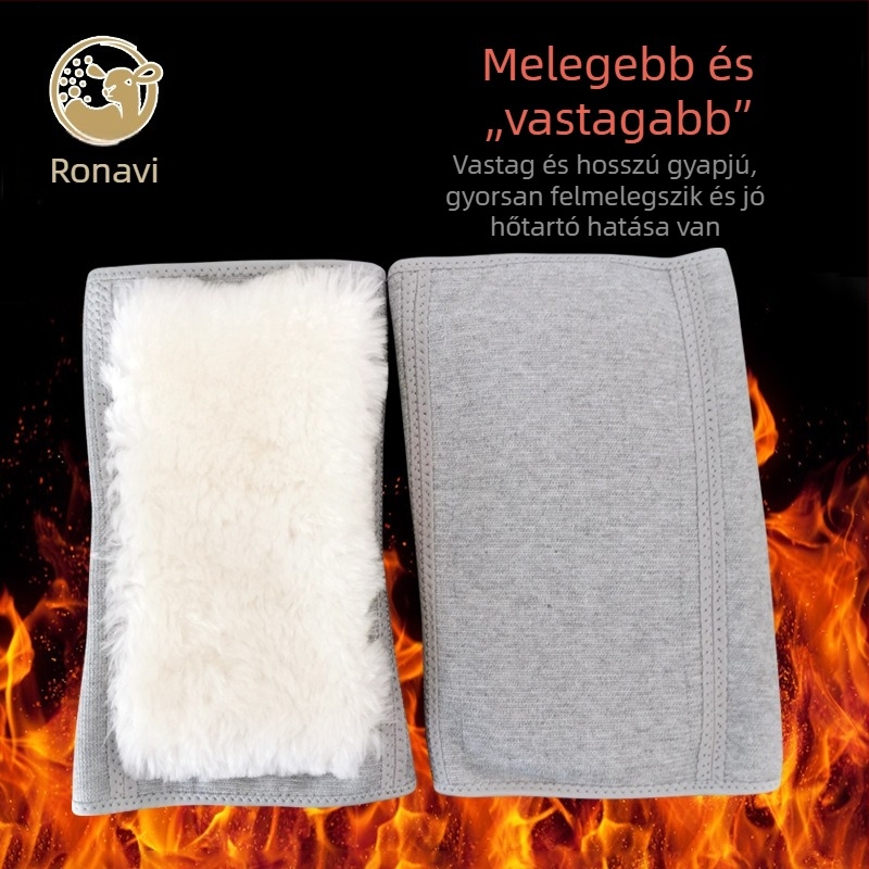 Téli szőrme béléses térdvédő Velcro-zárással – meleg támasz a térdnek és ízületeknek