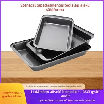Nem tapadó sütőtepsi, téglalap alakú mély, szénacélból készült, sütőben használható, sokoldalú formázó tortákhoz és süteményekhez.