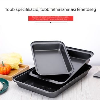 Nem tapadó sütőtepsi, téglalap alakú mély, szénacélból készült, sütőben használható, sokoldalú formázó tortákhoz és süteményekhez.