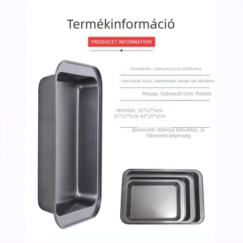 Nem tapadó sütőtepsi, téglalap alakú mély, szénacélból készült, sütőben használható, sokoldalú formázó tortákhoz és süteményekhez.