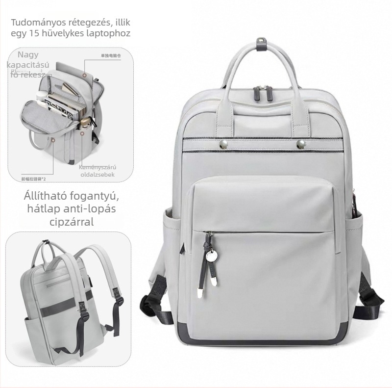 Unisex PU laptop hátizsák, 36–55L, vízálló, felső fogantyú