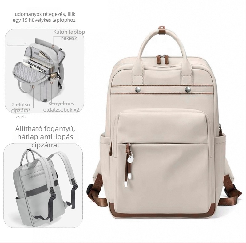 Unisex PU laptop hátizsák, 36–55L, vízálló, felső fogantyú