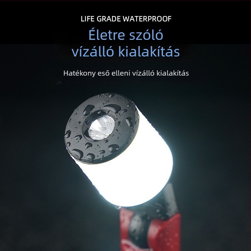 Kézi mágneses COB LED munkalámpa járműhöz, 10W, 1200mAh, USB-C tölthető, többfunkciós