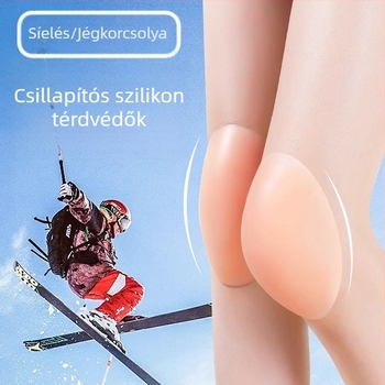 Szilikon térdvédők síeléshez és műkorcsolyázáshoz, vastagított belső térdvédők téli használatra