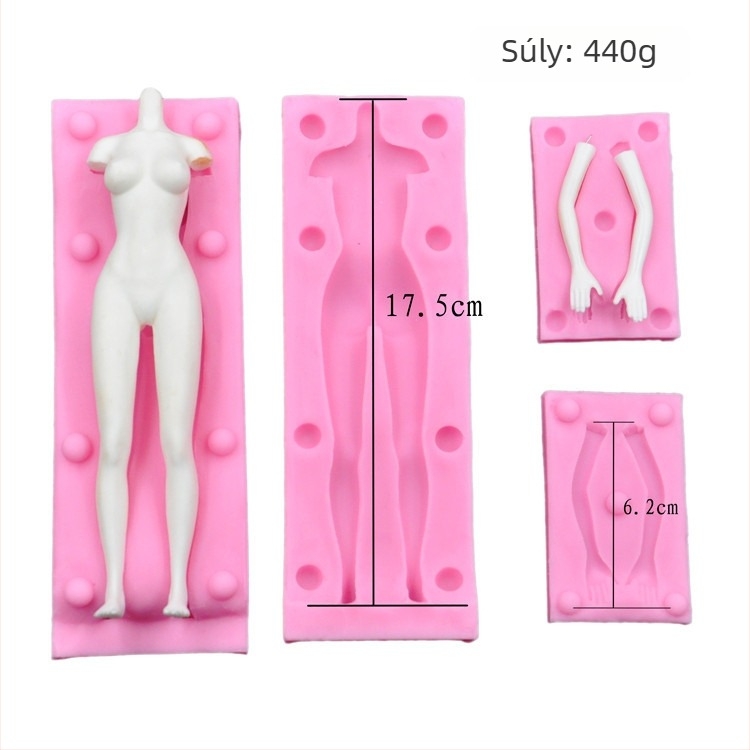 Szilikon testforma polimer agyaghoz, ultra könnyű chibi-stílusú figura