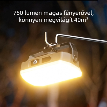 Kemping és autójavítás LED elemlámpa, mágneses munka lámpa, modell K3008, 750 lm, 3,7 V, 4000–10000 mAh, közvetlen töltés