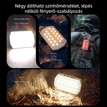 Kemping és autójavítás LED elemlámpa, mágneses munka lámpa, modell K3008, 750 lm, 3,7 V, 4000–10000 mAh, közvetlen töltés