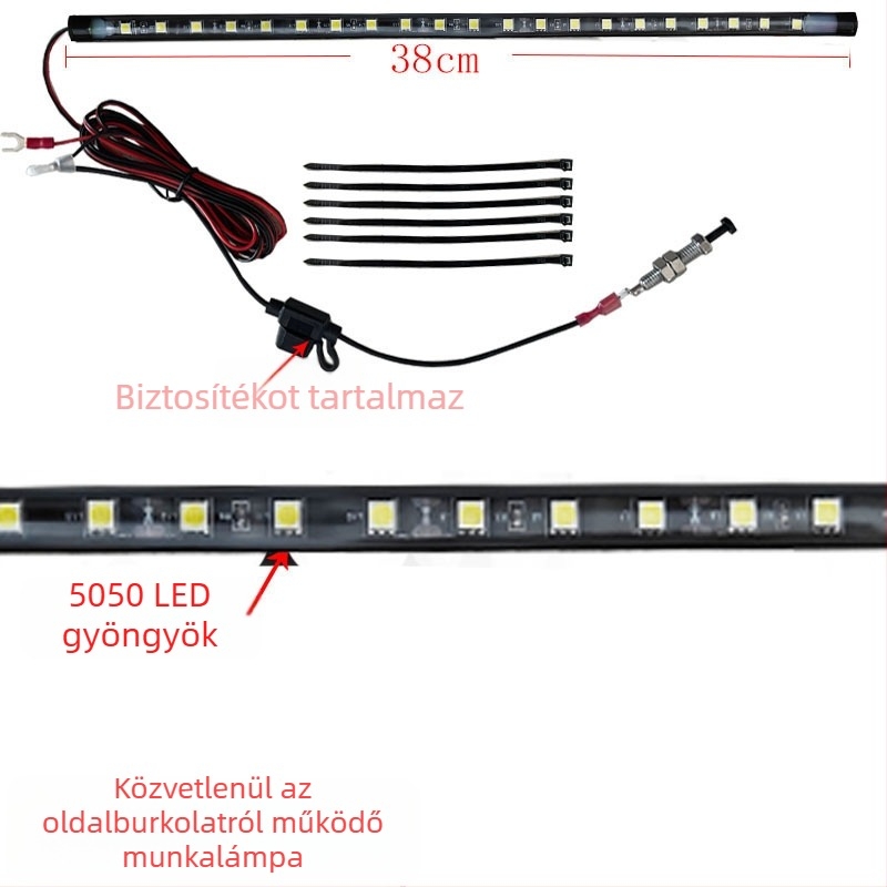 Yqg-5050 LED autó motorháztető sürgősségi világítás automata kapcsolóval, 12V, 38×1,2 cm, 6000K, 5000 lm