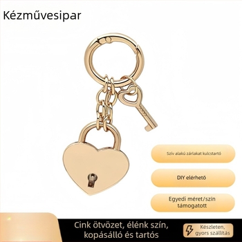 Szív alakú ötágú csillag rugós fém lakat kulcstartó, táskákhoz