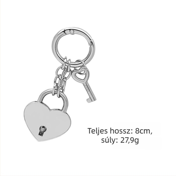 Szív alakú ötágú csillag rugós fém lakat kulcstartó, táskákhoz