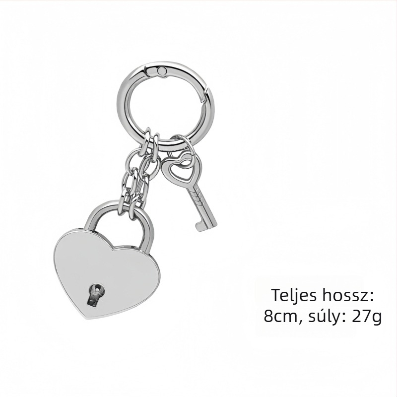 Szív alakú ötágú csillag rugós fém lakat kulcstartó, táskákhoz