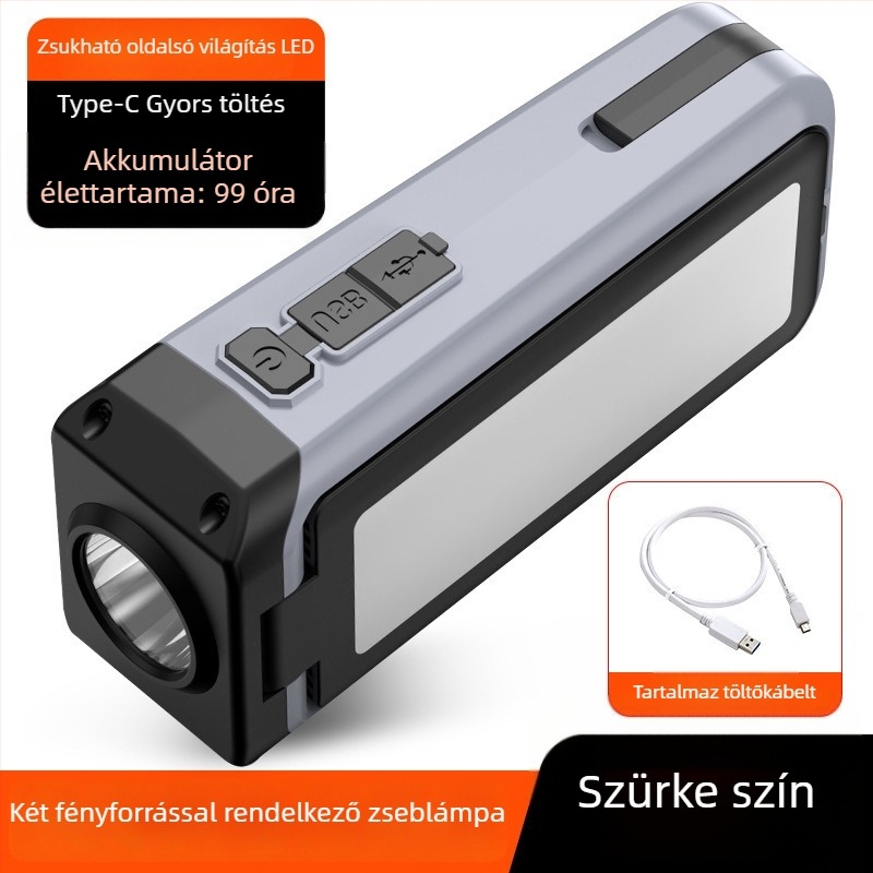 LED ABS összecsukható kültéri lámpa, 360° forgás, kézi tekerés, 3000mAh