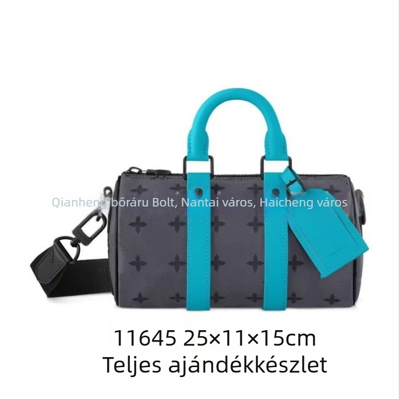 Új uniszex színblokkolt-reliefes párnatáska vállon átvetős, hordó/cilindrikus forma, crossbody