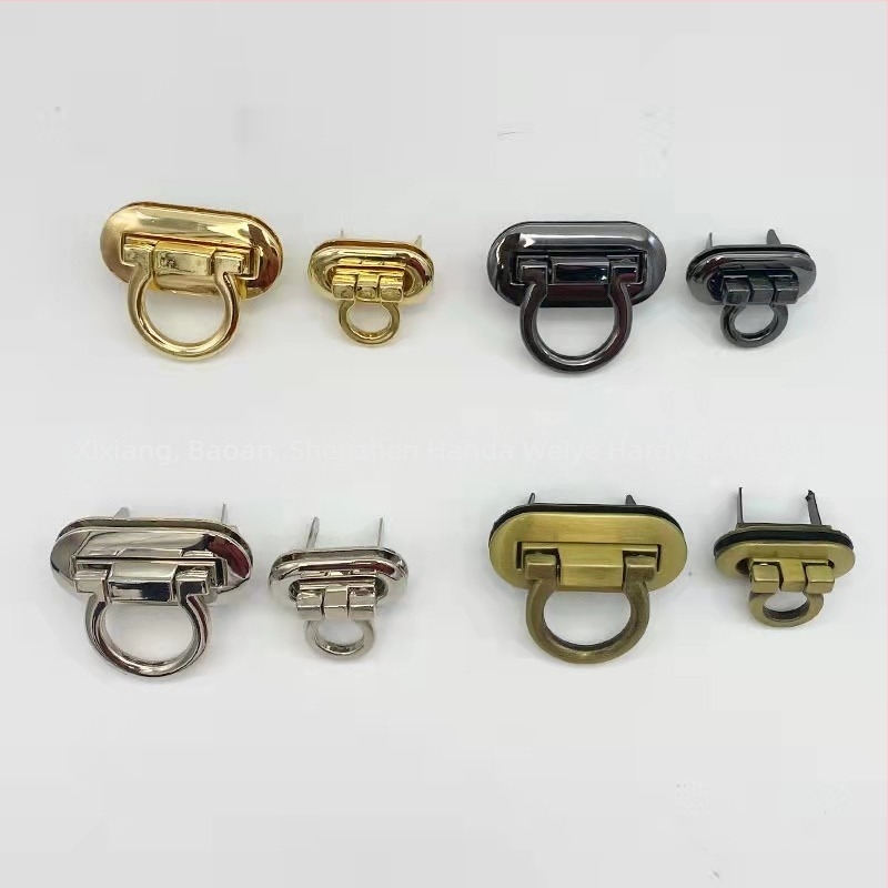 Kézitáska zár, ötvözet Bull Nose Lock, modell 33, márka Handa