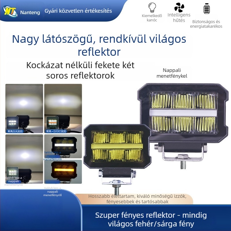 Nanteng LED tetővilágítás off-road járművekhez, téglalap alakú ház, 21W, DC12-60V, 30 000h, 6000-6500K, Modell 526F60W