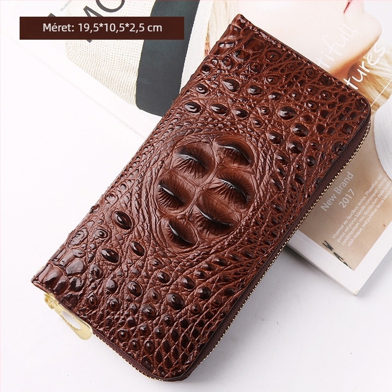 Unisex PU bőr hosszú pénztárca, nagy kártya kapacitással, casual clutch stílus, állatmintás, mindennapi használatra