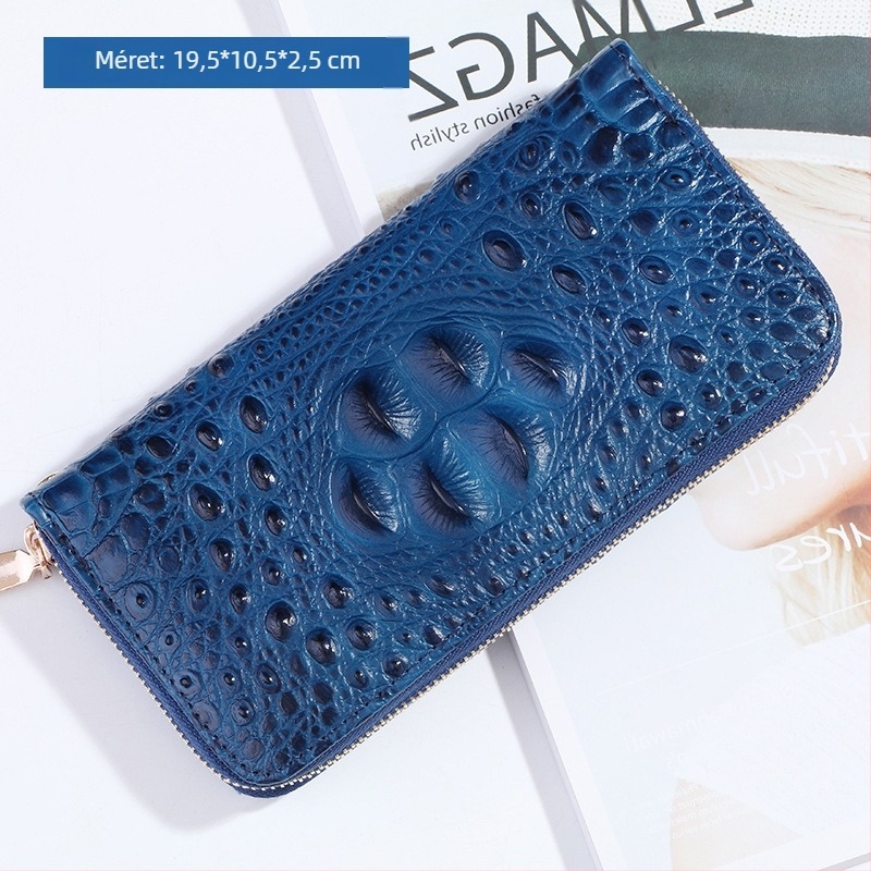 Unisex PU bőr hosszú pénztárca, nagy kártya kapacitással, casual clutch stílus, állatmintás, mindennapi használatra