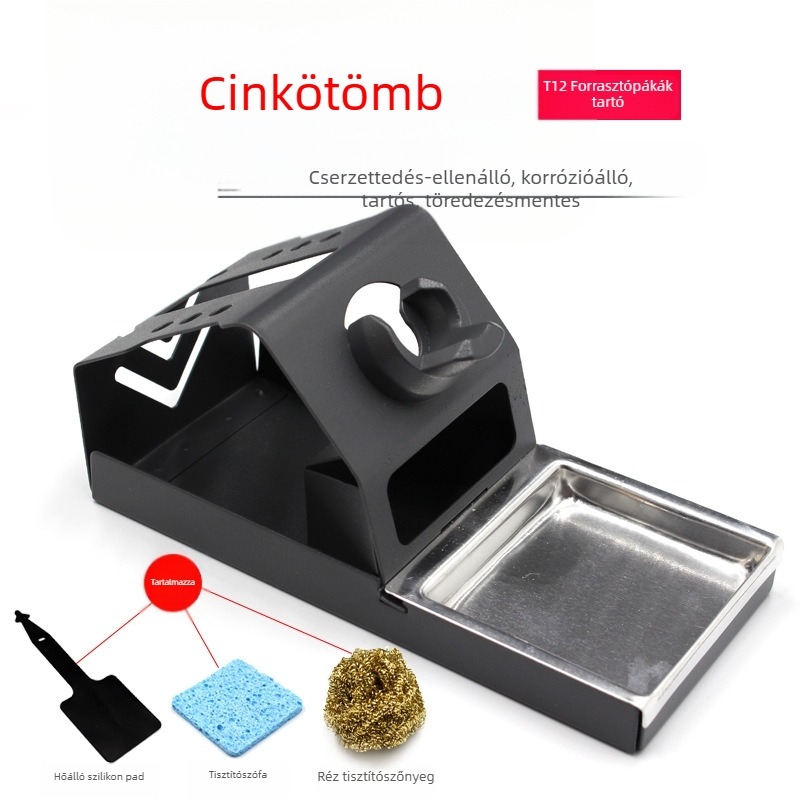 Antisztatikus forrasztópáka tartó, fix polccal, 220V, 500°C-ig, 0,25 kg