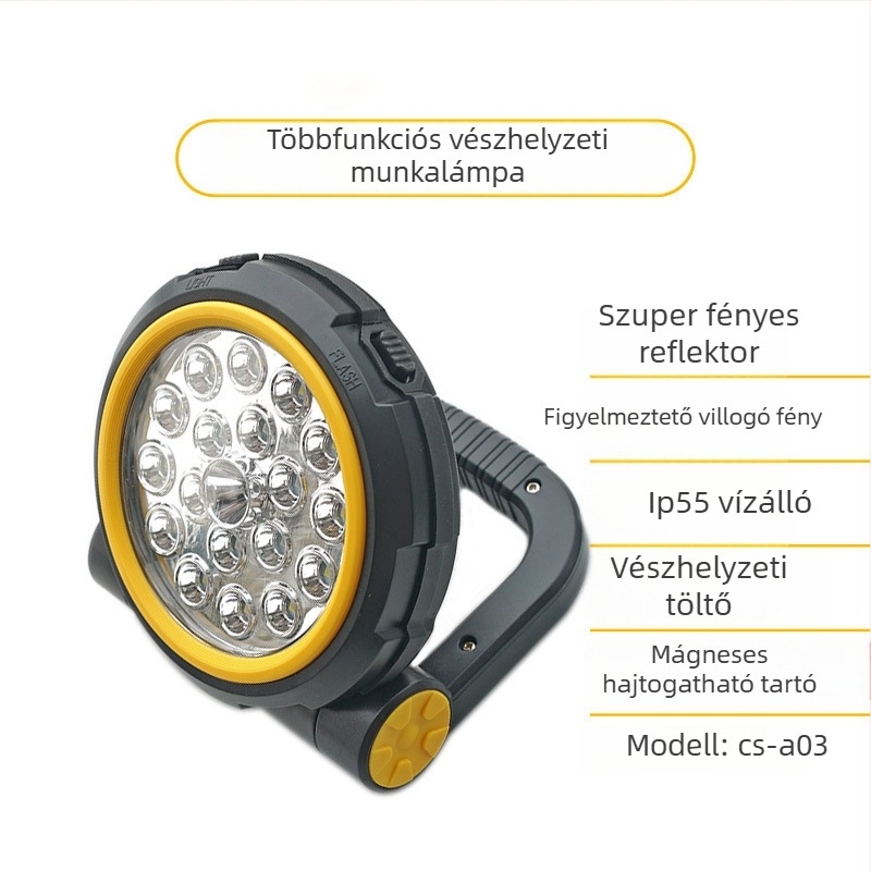 Töltővel ellátott LED-es vészvilágítás autóhoz, javítási célra, 10W, 5V, 1000 lm, 6000K, CS-A03