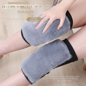 Velcro-s térdvédők, melegek, nyúlbundát imitáló műszőrme, fleece-béléssel és vastag kialakítással, szélvédett kerékpározáshoz, uniszex felnőtteknek