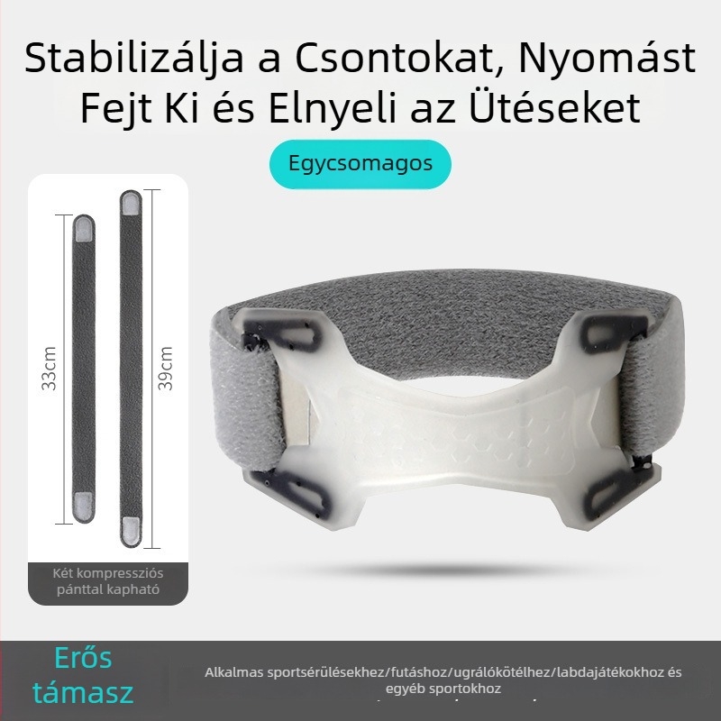 Állítható térdvédő kettős nyomású rögzítéssel, szilikon patella-támasz túrázáshoz, futáshoz és kosárlabdához