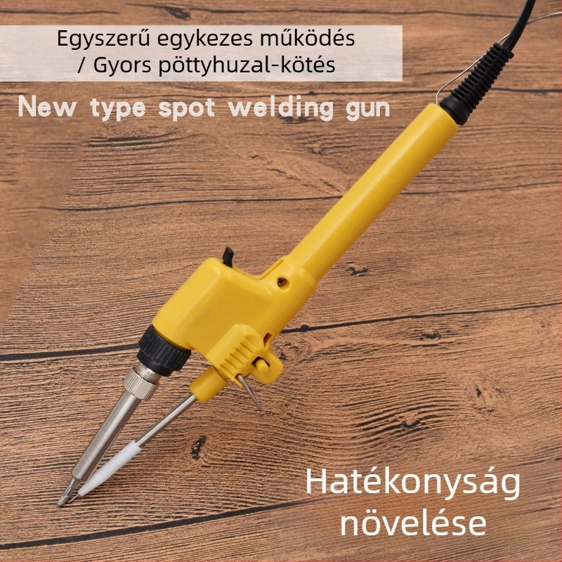 Egyenes markolatú kézi forrasztópisztoly, kézi működtetés, 60W belső fűtésű, pontforrasztáshoz, magas hőmérsékletre ellenálló csúcs-tisztító szivacs