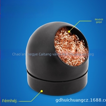CHC Forrasztóvas tipp tisztító gömb, kerek vég, 5 cm hosszú, Forrasztóhegy sorozat, talppal