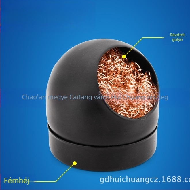 CHC Forrasztóvas tipp tisztító gömb, kerek vég, 5 cm hosszú, Forrasztóhegy sorozat, talppal