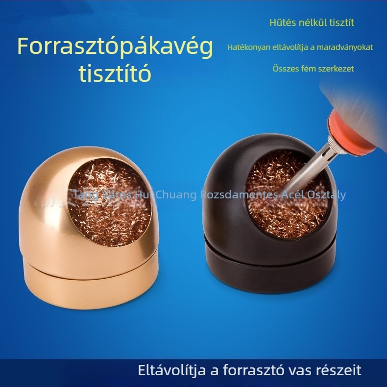 CHC Forrasztóvas tipp tisztító gömb, kerek vég, 5 cm hosszú, Forrasztóhegy sorozat, talppal