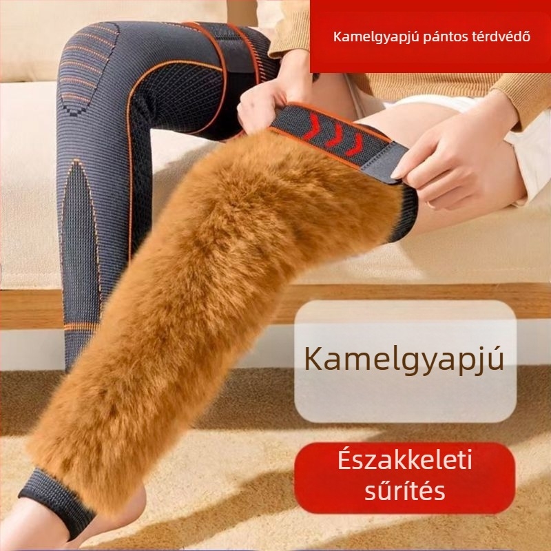 Teveszőrből készült térdvédők felnőtteknek
