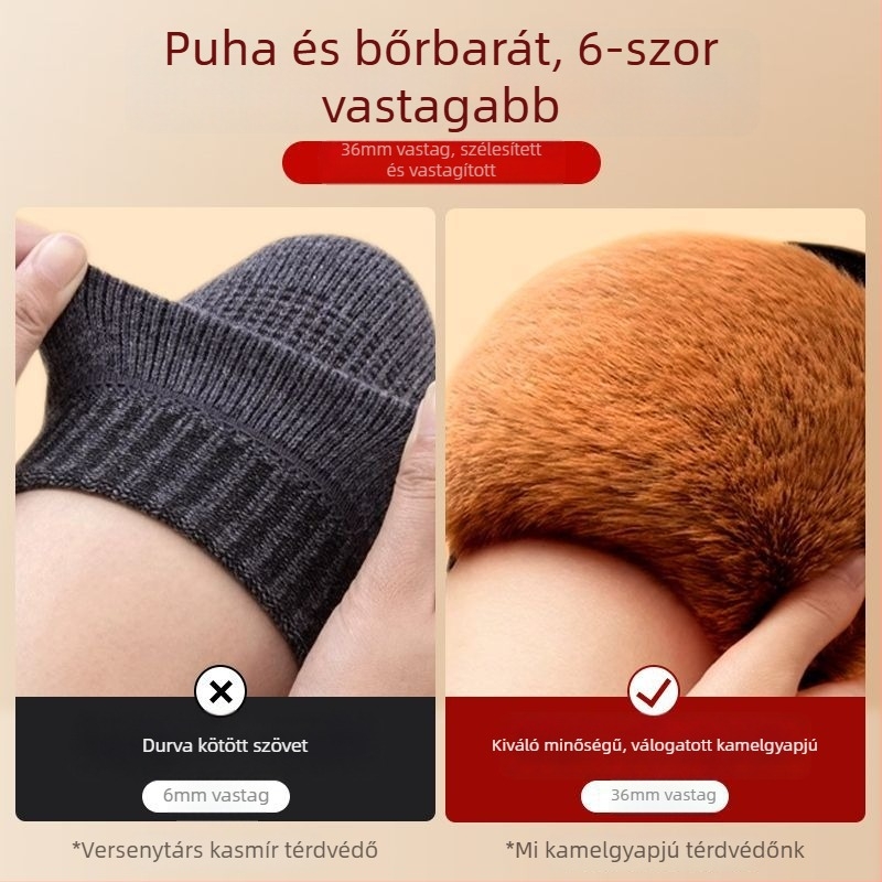 Teveszőrből készült térdvédők felnőtteknek