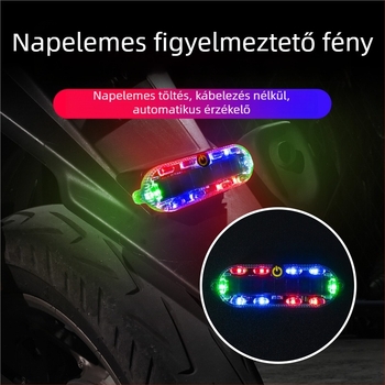 LED hátsó lámpa motorkerékpárhoz, napelemes működés, 12/24V, 30W, 20000 lm