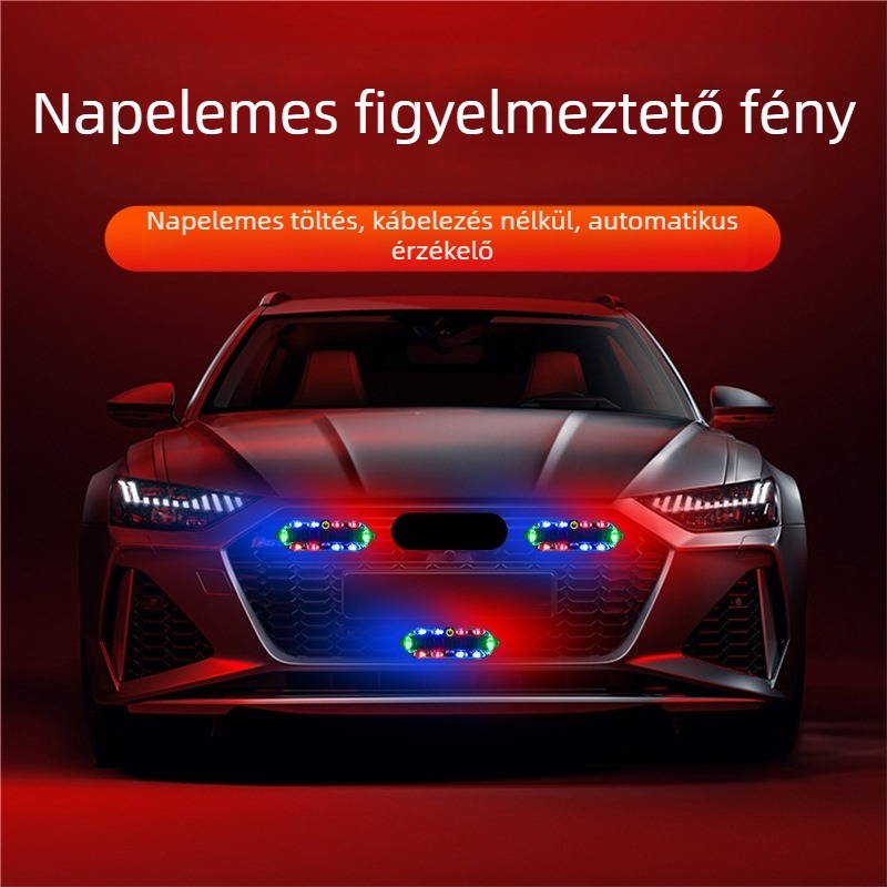 LED hátsó lámpa motorkerékpárhoz, napelemes működés, 12/24V, 30W, 20000 lm