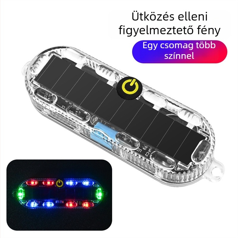 LED hátsó lámpa motorkerékpárhoz, napelemes működés, 12/24V, 30W, 20000 lm